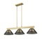 Z-Lite Cobalt Billiard, 3-Light, 14.25 In.W x 49.75 In.L x 10.5 In.H, Modern Gold/Smoke 152MGLD-ARS - alternate 1